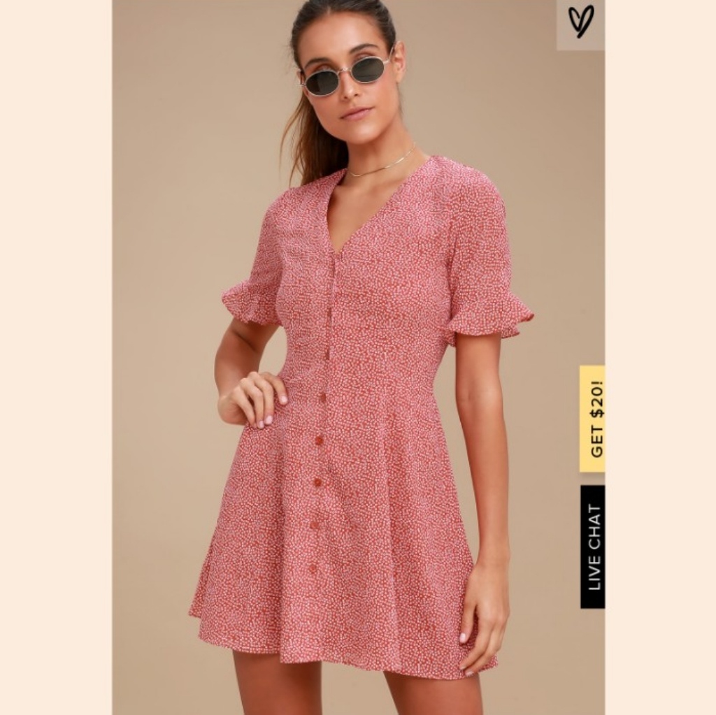 Lulu's Flutter Sleeve Dress